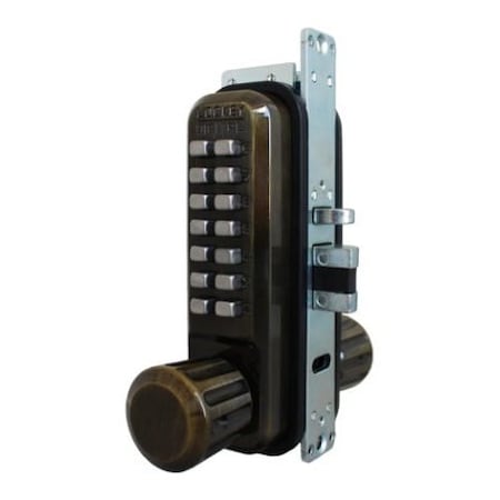 Lockey Mechanical Keyless Narrow Stile Passage Knob Lock Double Combination Antique Brass 2930DC-AB